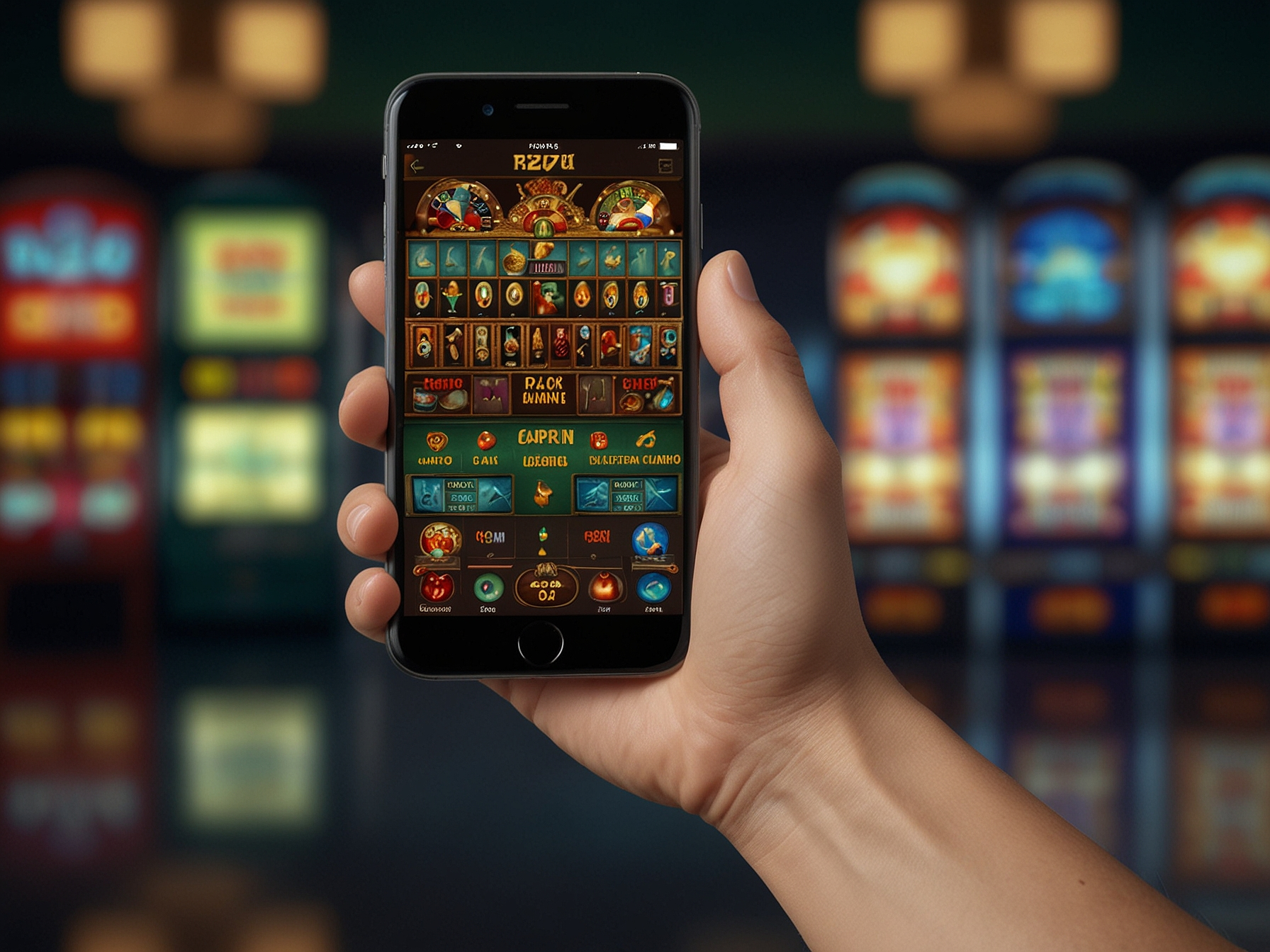 Casino mobile app on smartphone